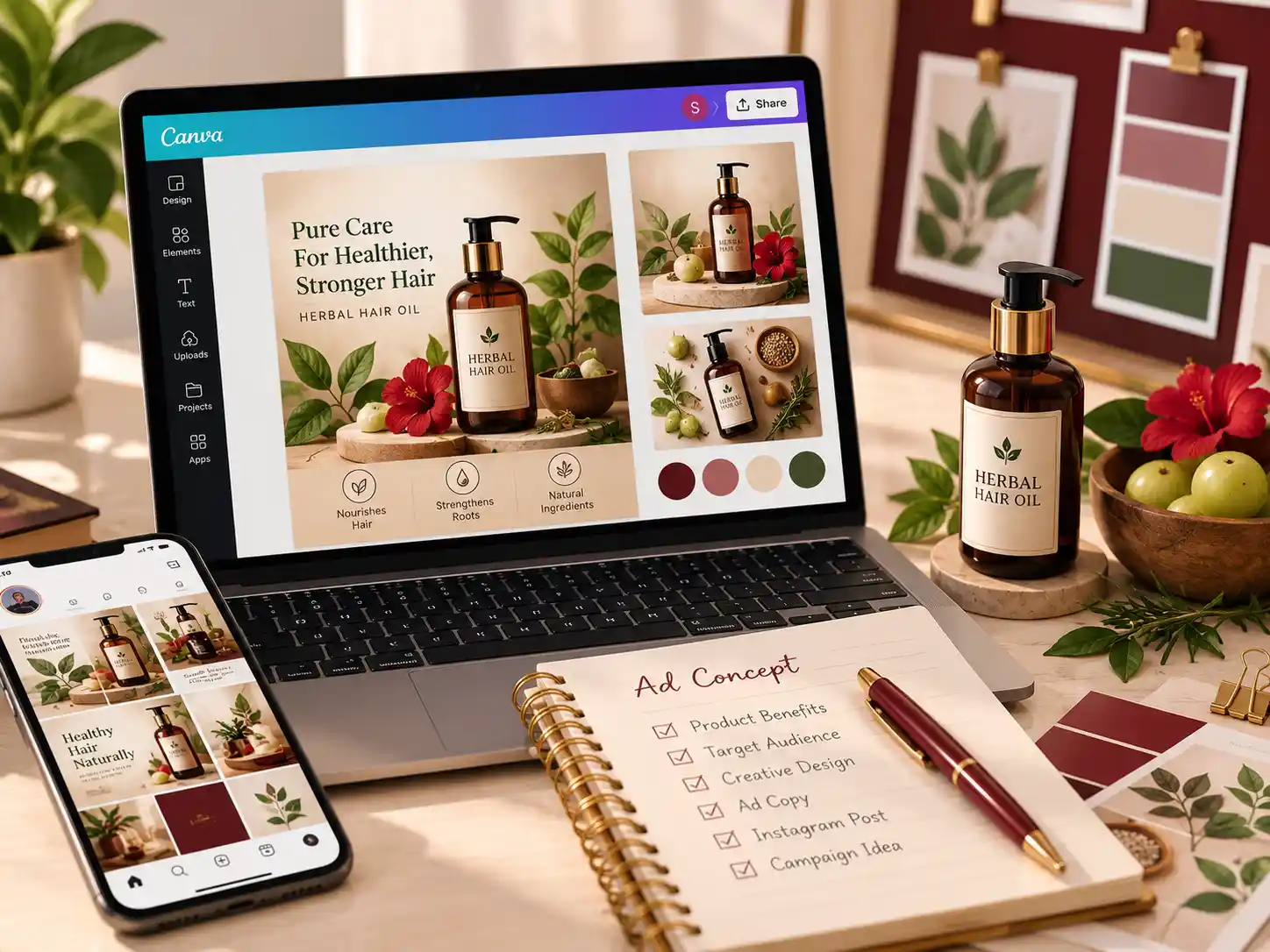 Herbal Hair Oil Branding Shilpa Grigor Digital Marketing Aspirant